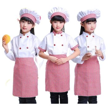 Profesjonalne kostiumy Cosplay dla dzieci kucharz - chłopiec i dziewczęta w małych ubraniach