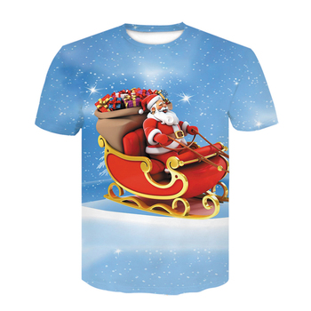 Koszulka męska 3D z nadrukiem Świętego Mikołaja – Streetwear mody, krótki rękaw, śmieszne wzory na Boże Narodzenie