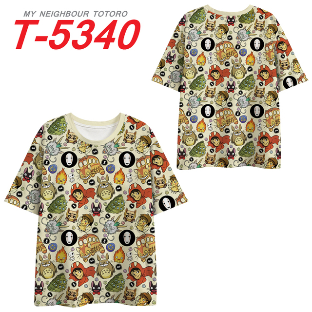 Koszulka męska Anime Totoro z krótkim rękawem - T-shirt unisex z motywem sąsiada Totoro na koszulce - tanie ubrania i akcesoria
