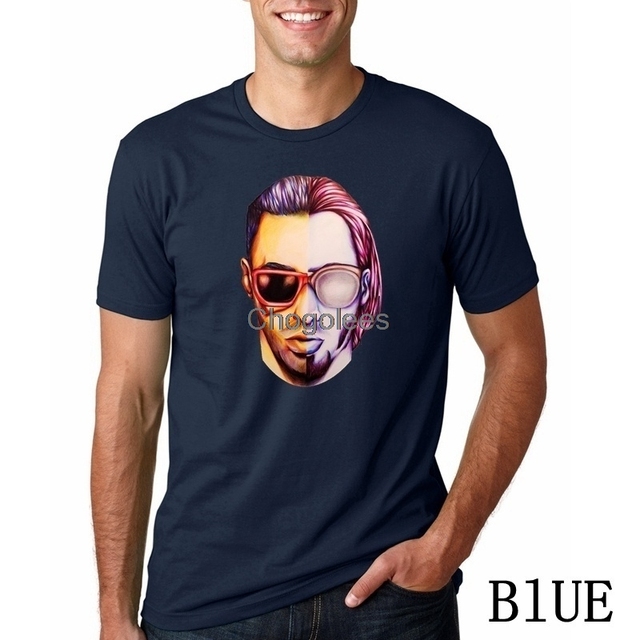 100% bawełniana niebieska koszula T z nadrukiem PNL Le Monde Chico Rap dla mężczyzn - tanie ubrania i akcesoria