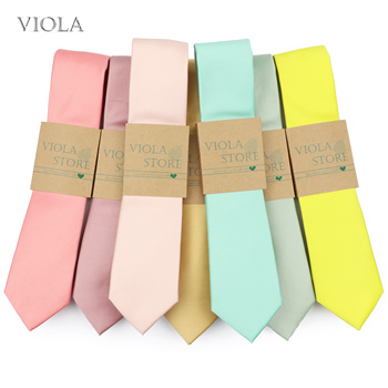 Krawat satynowy poliestrowy 6CM wąski w gorących kolorach różowym i zielonym dla mężczyzn, dzieci i kobiet