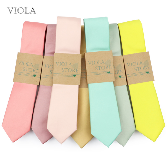 Krawat satynowy poliestrowy 6CM wąski w gorących kolorach różowym i zielonym dla mężczyzn, dzieci i kobiet - tanie ubrania i akcesoria