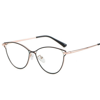 Retro okulary optyczne blokujące niebieskie światło w metalowej ramce dla kobiet (50754)