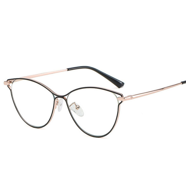 Retro okulary optyczne blokujące niebieskie światło w metalowej ramce dla kobiet (50754) - tanie ubrania i akcesoria
