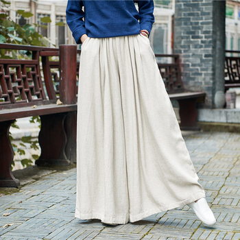 NINI WONDERLAND 2021 wiosenna bawełniana pościel - spodnie szerokie nogawki, duże rozmiary, styl Vintage