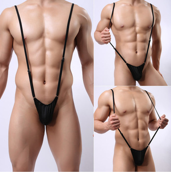 Męskie stringi regulowany pasek z kieszenią - erotyczna bielizna body