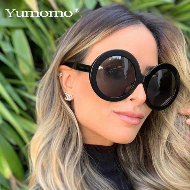 Duże retrowe okrągłe okulary przeciwsłoneczne unisex w stylu vintage z dużymi oprawkami i odcieniami, UV400 - tanie ubrania i akcesoria