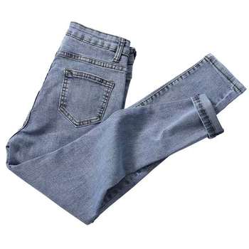 Spodnie jeansowe damskie Ff8504 2019 jesienno-zimowa moda, wysoki stan, casualowy styl