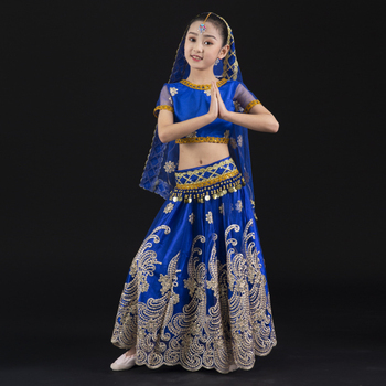 Kolorowa spódnica do tańca brzucha dla dzieci w indyjskim stylu