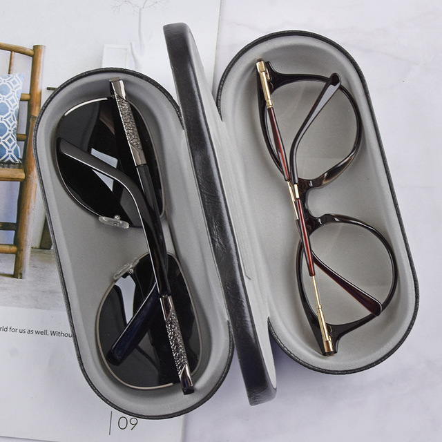 Przenośne etui do okularów 2 w 1 z dwuwarstwowym uchwytem na okulary kontaktowe i pudełkiem na soczewki - tanie ubrania i akcesoria