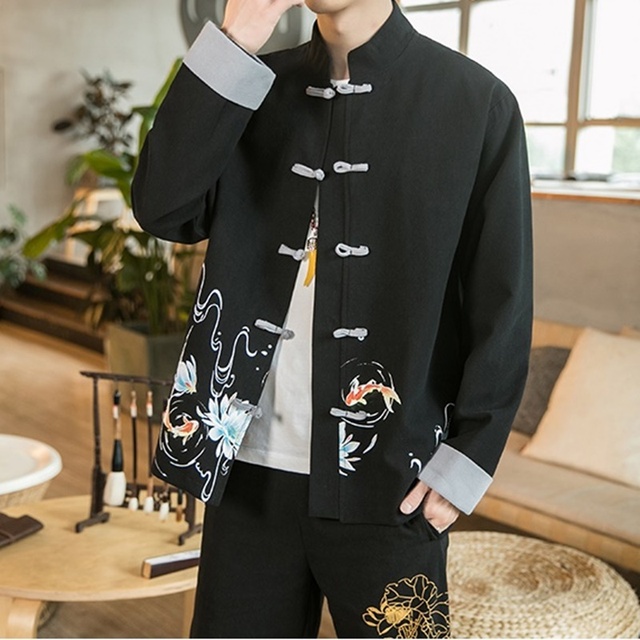 Hanfu mężczyźni - Tradycyjna chińska bluzka w stylu Hanfu dla mężczyzn - tanie ubrania i akcesoria