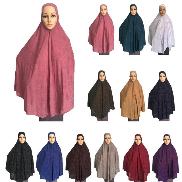 Muzułmańska sukienka modlitewna dla kobiet z długim szalikiem, Khimarem, hidżabem, Niquabs, czapką i drukowanymi Amira Hijabs - tanie ubrania i akcesoria