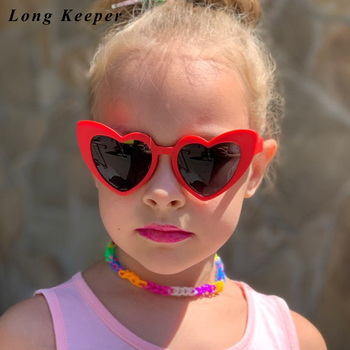 Okulary przeciwsłoneczne dla dzieci Longkeeper 2021 w kształcie serca, czerwone, spolaryzowane, TR90, UV400 lentes de sol - dziewczęce okulary