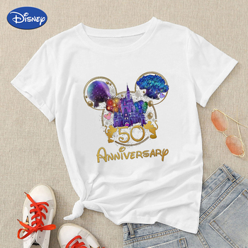 Koszulka damska Disney 50. Rocznica - Oversize Tshirt z nadrukiem Myszka Miki z Parku Francuskiego w stylu Hipster Harajuku 90s