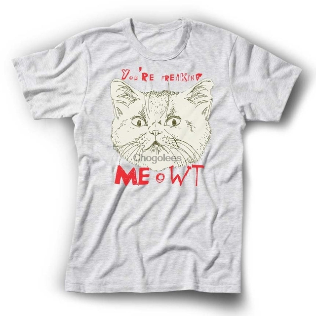 Koszulka męska z nadrukiem kota Meowt - śmieszny i uroczy - tanie ubrania i akcesoria