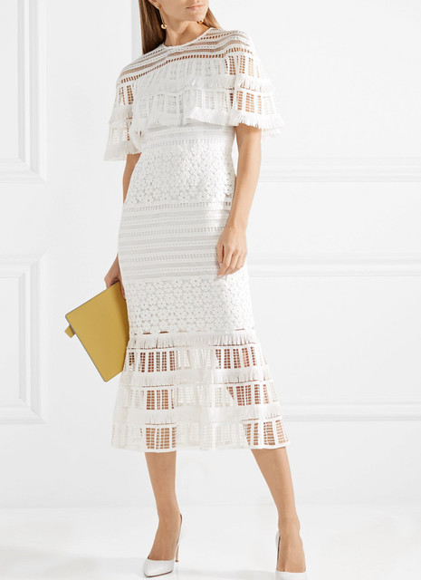 2020 Nowa Sukienka Koronkowa dla Kobiet - wysoka jakość, kolor: biały/czerwony - tanie ubrania i akcesoria
