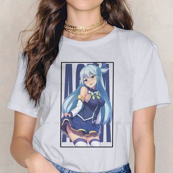 Koszula damska KonoSuba: Boże błogosławieństwo ciemności - niebieska bluzka z grafiką anime T, 4XL