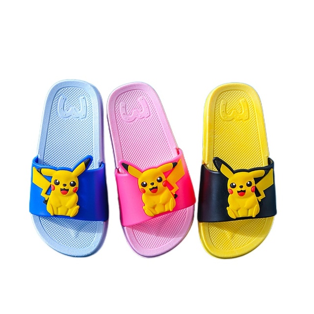 Kapcie dziecięce Pokemon Pikachu, klapki Anime Cartoon, antypoślizgowe, wodoodporne, PVC, dla chłopców i dziewczynek, na plażę - tanie ubrania i akcesoria