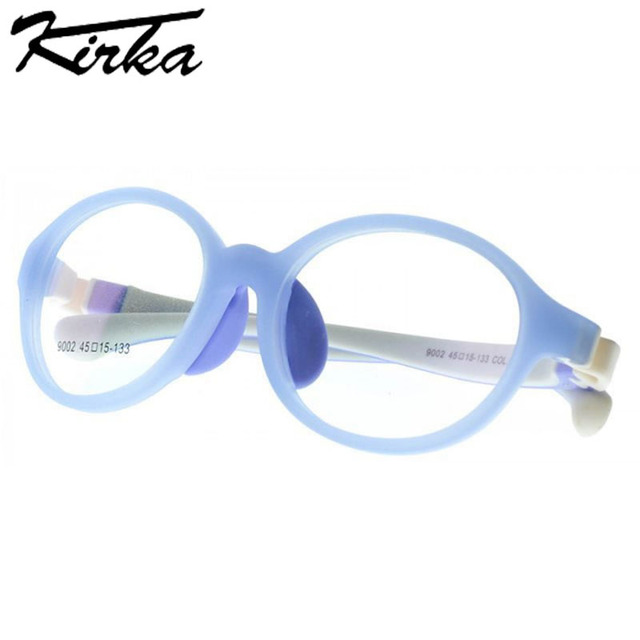 Dziecięce okulary optyczne Kirka TR90 - elastyczne, niezniszczalne, bezpieczne, lekkie, owalne rama, dla chłopców i dziewcząt, model 9002 - tanie ubrania i akcesoria