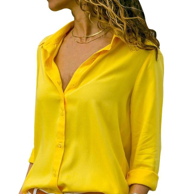 Damska koszula na wiosnę 2021 Plus rozmiar z V-neck, wygodnym dopasowaniem i stylowym wzorem - tanie ubrania i akcesoria