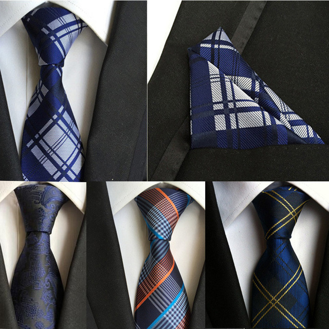 Zestaw męskich krawatów jedwabnych z kieszenią 100% - 1 sztuka/partia, nowy model 2016, szerokość 8cm dla ślubu i innych okazji, wersja slim - tanie ubrania i akcesoria