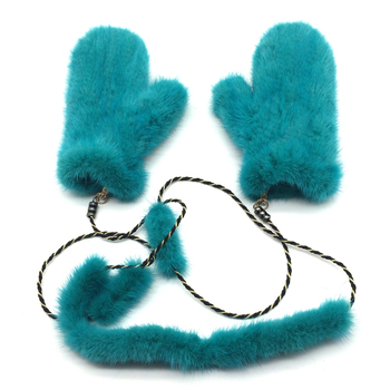Naturalne futro z norek - damskie rękawiczki zimowe - wysoka elastyczność - ciepłe i futrzane - marka mody - norek - rękawiczki rosyjskie - prawdziwe futro