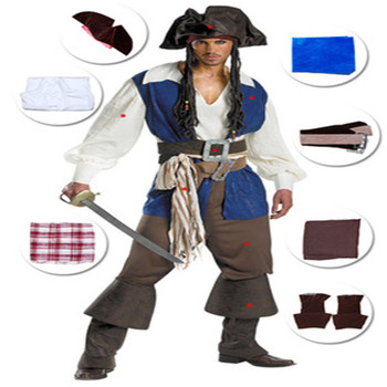Kostium Jack Sparrow: Cosplay Piraci z Karaibów na karnawał  - dorosły, tylko Halloween