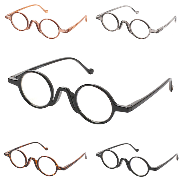 4 sztuki mini okrągłych okularów do czytania z blokadą niebieskiego światła, wygodne dla kobiet i mężczyzn - tanie ubrania i akcesoria
