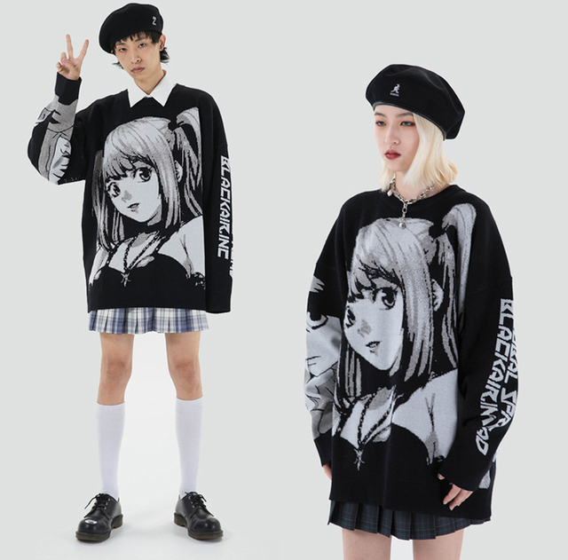 Oversize Anime Death Note Misa Amane - Bluza Cosplay Unisex Streetwear Harajuku - tanie ubrania i akcesoria