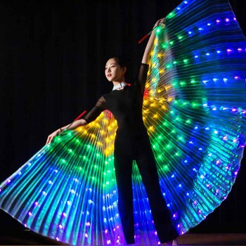 Wielobarwny kolorowy kostium Bellydance z LED - dla dzieci i dorosłych na pokazy taneczne