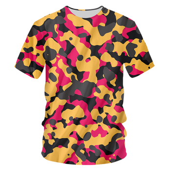 Męska koszulka wojskowa z krótkim rękawem w kamuflażu 3D