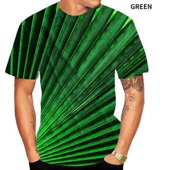 Męska koszulka New Arrival Popular Hip Hop z motywem liścia, krótki rękaw, 3D Printing, dostępna w rozmiarach S-4XL Summer Fashion