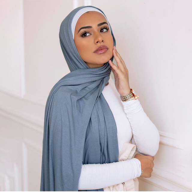 Szalik muzułmański hidżab Maxi Jersey 2021, 80x180cm, duży rozmiar, moda islamska - tanie ubrania i akcesoria