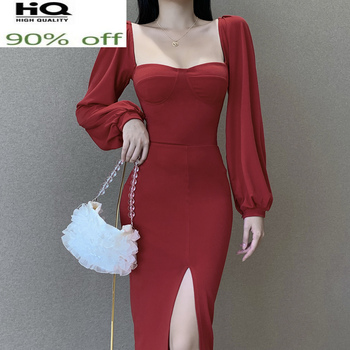 Sukienka Vintage 2022 z długim rękawem dla kobiet - Pph3155