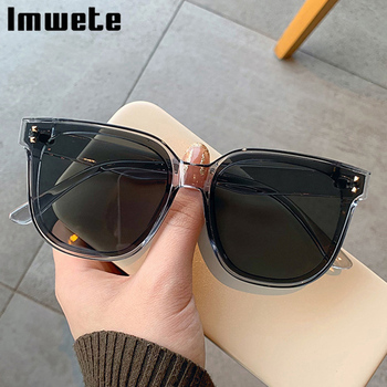 Okulary przeciwsłoneczne Imwete Vintage, duże, kwadratowe, męskie i damskie, odcień czarny i zielony, retro, UV400