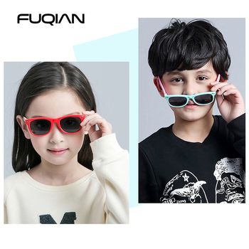 Fashion Dzieci - Okulary przeciwsłoneczne spolaryzowane dla chłopców i dziewczynek, stylowe Okulary TR90 z silikonowymi oprawkami, UV400