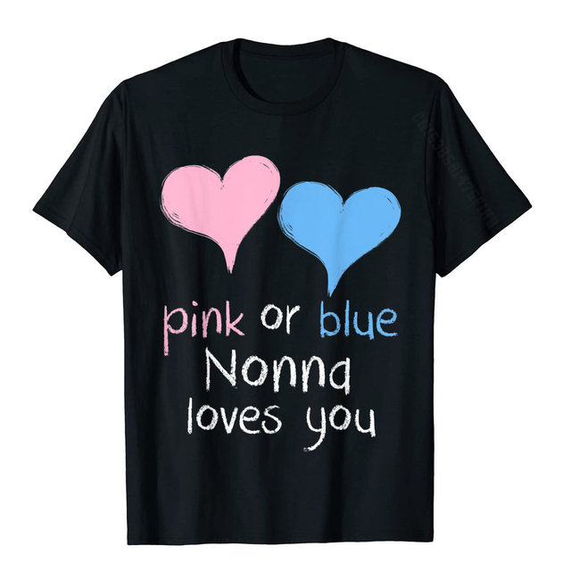 Nonna kocha cię Baby Shower - Różowy lub niebieski T-shirt z uroczym motywem - koszulka męska T-shirt - prezent - tanie ubrania i akcesoria