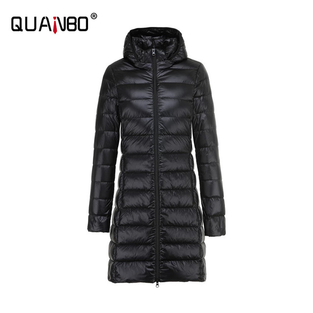 Pikowana damska kurtka plus size z kapturem, 6 kolorów, rozmiar 5XL-7XL, ciepła zimowa kurtka puchowa, ultra lekka, packable - tanie ubrania i akcesoria