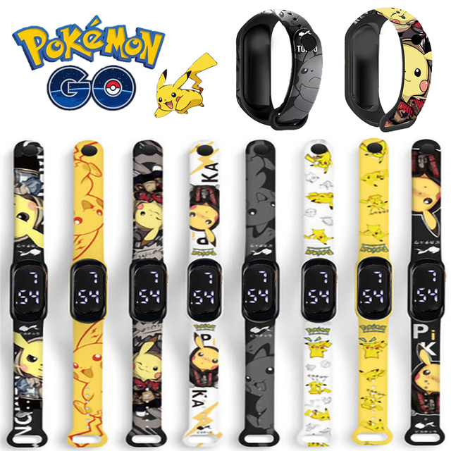 Zegarek cyfrowy Pokemon Pikachu dla dzieci - ultralekki, wodoodporny, zegarek silikonowy LED dla chłopców i dziewczynek - tanie ubrania i akcesoria
