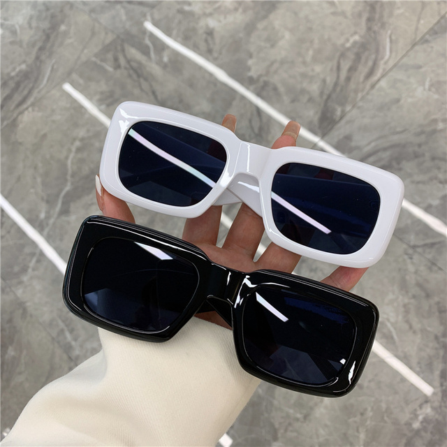 Nowe okulary przeciwsłoneczne damskie w retro stylu z kwadratowymi oprawkami, designem Vintage Fashion 2021, odcieniem UV400 - tanie ubrania i akcesoria