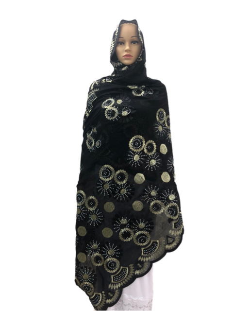 Szalik muzułmański z miękkiej bawełny Afryki o wzorze kwiatowym, 195 * 100 cm - tanie ubrania i akcesoria