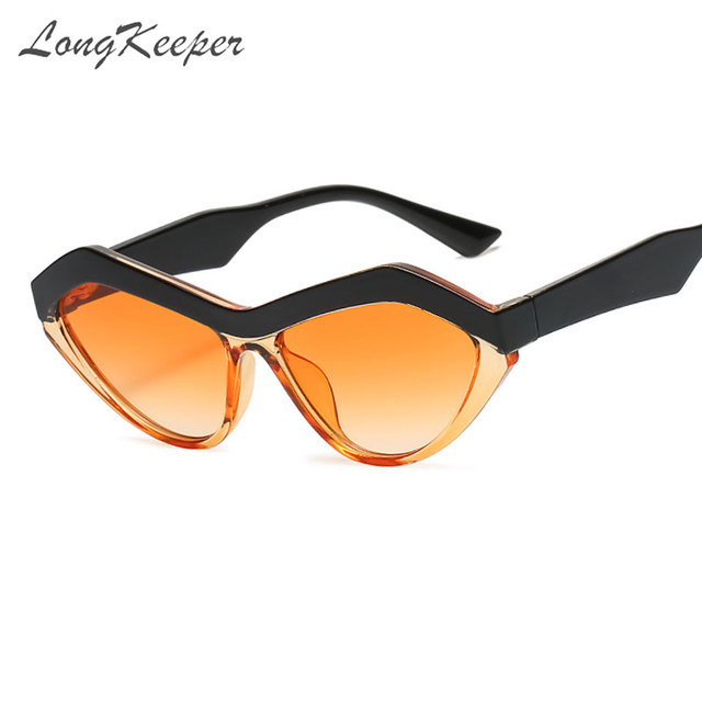 Nieregularne okulary przeciwsłoneczne Cat Eye LongKeeper Retro dla kobiet w modnych kolorach UV400 óculos Feminino - tanie ubrania i akcesoria