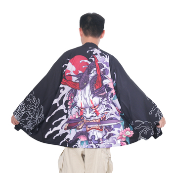 Kimono męskie Yukata samuraj Haori Obi - japońska moda uliczna 2021