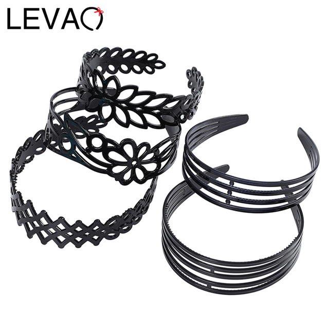 Opaska do włosów LEVAO Hollow Plastic Wide Bezel Black Hairband - Turban Headband Hair Accessories for Women and Girls (Large Size) - tanie ubrania i akcesoria