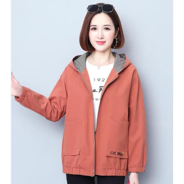 Nowy płaszcz trencz wiosenno-jesienny dla kobiet z długim rękawem i kapturem, rozmiar 4XL - tanie ubrania i akcesoria