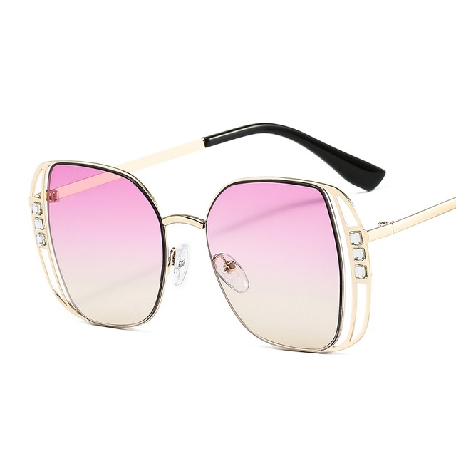 Nowość 2021: Modne okulary przeciwsłoneczne Cat Eye dla kobiet - luksusowy design, elegancki diamentowy wygląd, oprawki ze stopu z gradientowymi szkłami - tanie ubrania i akcesoria