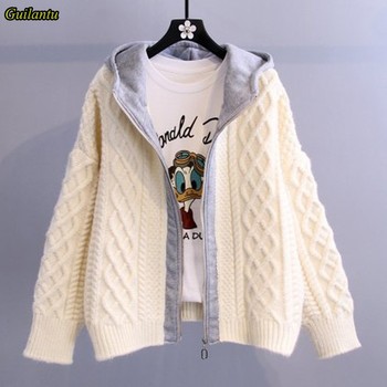 Sweter rozpinany z kapturem Guilantu - modny, luźny płaszcz z długim rękawem idealny na co dzień