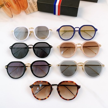 Okulary przeciwsłoneczne THOM Vintage, okrągłe, męskie i damskie, UV, zestaw pudełkowy
