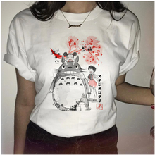 Kobieca koszulka z krótkim rękawem Totoro - letni styl anime Harajuku, śmieszne nadruki, moda dla dziewczyn