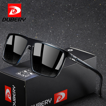 Okulary przeciwsłoneczne męskie DUBERY 2021 - srebrne lustro, duże oprawki, spolaryzowane, retro UV400